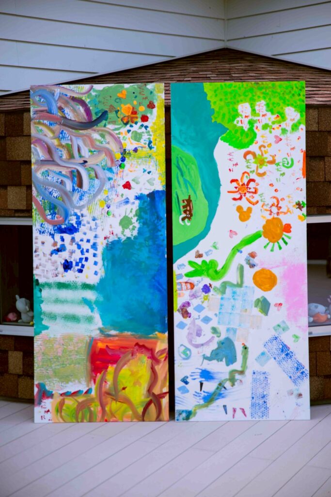 ワークショップで完成した壁画